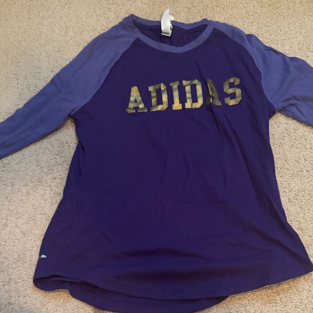 Adidas Kids Long Sleeve Shirt in Purple and Blue